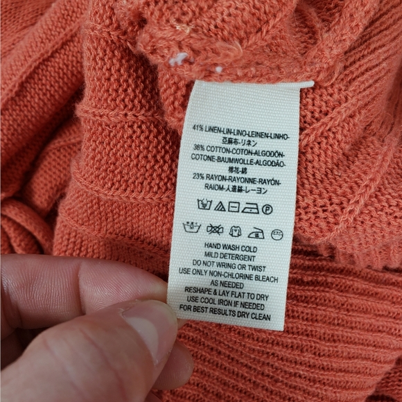 Free People Got Me Twisted V-neck Sweater Top Rusty Orange Size M - Picture 10 of 15